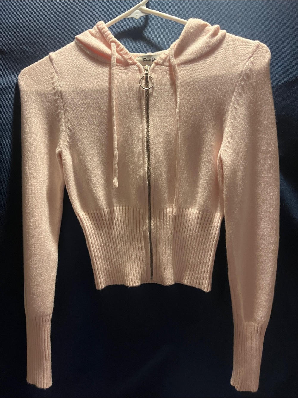 Light Pink Zip Hoodie Cardigan